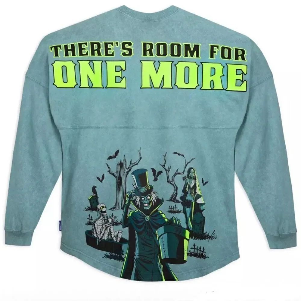 Haunted Mansion GLOW Spirit Jersey Adults Unisex NWT Disney Hatbox Ghost XS
